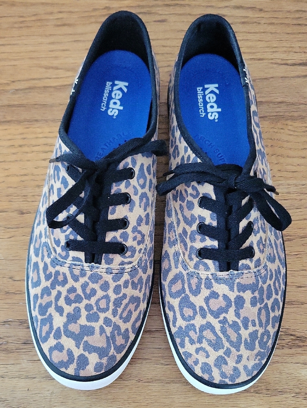 Keds Champion Leopard and Suede Print Lace-Up Sneakers Womens Size 10M